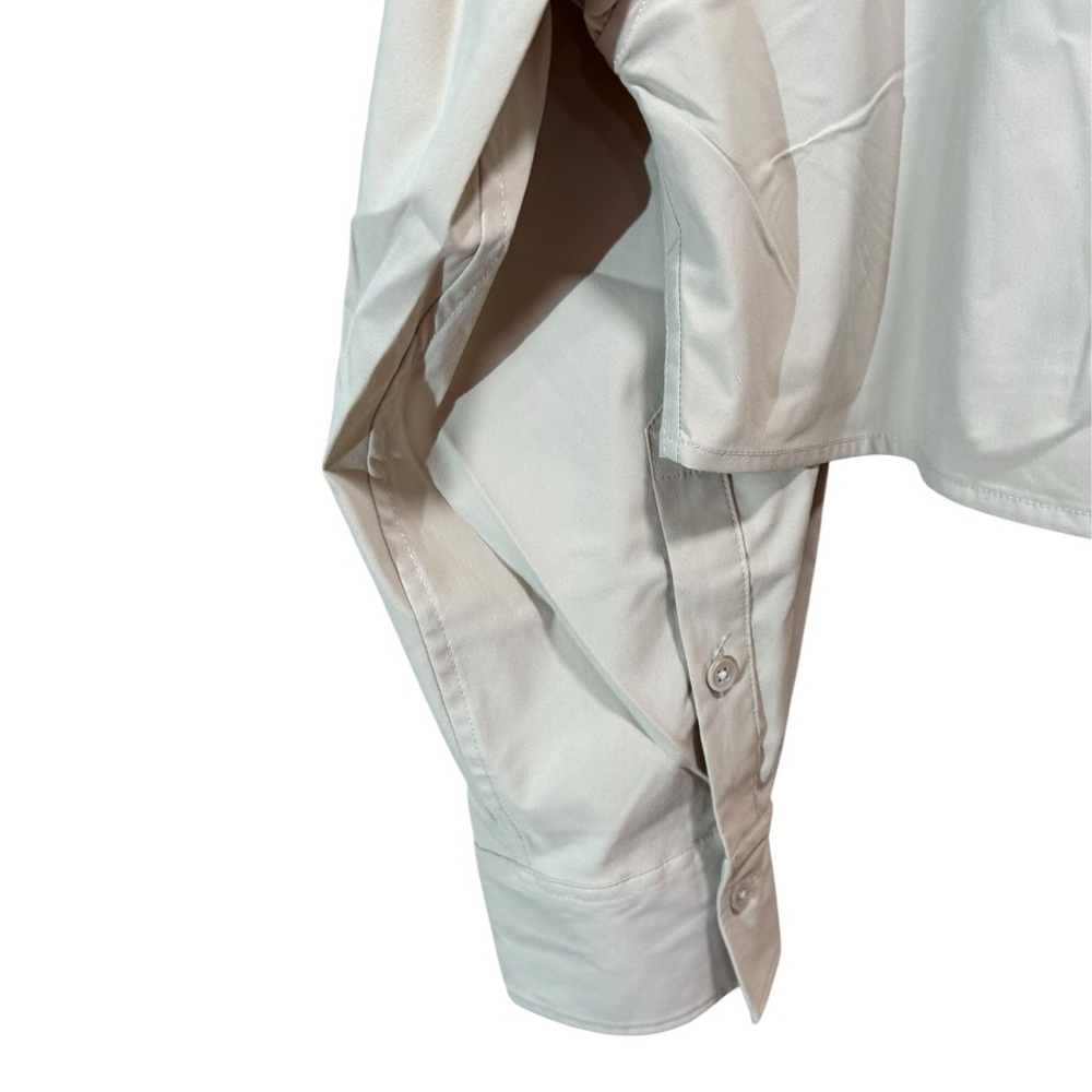 Athleta Midday Cropped Poplin Shirt NWT Size L Ecru Tan UPF 40+ NWT - Picture 5 of 10